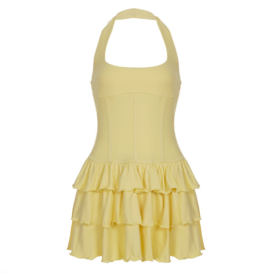 Damen Wickelkleid mit voluminösem Rüschensaum und eleganter Silhouette R&B