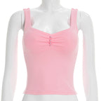 Damen modisches Bustier-Oberteil mit dekorativen Knopfdetails R&B