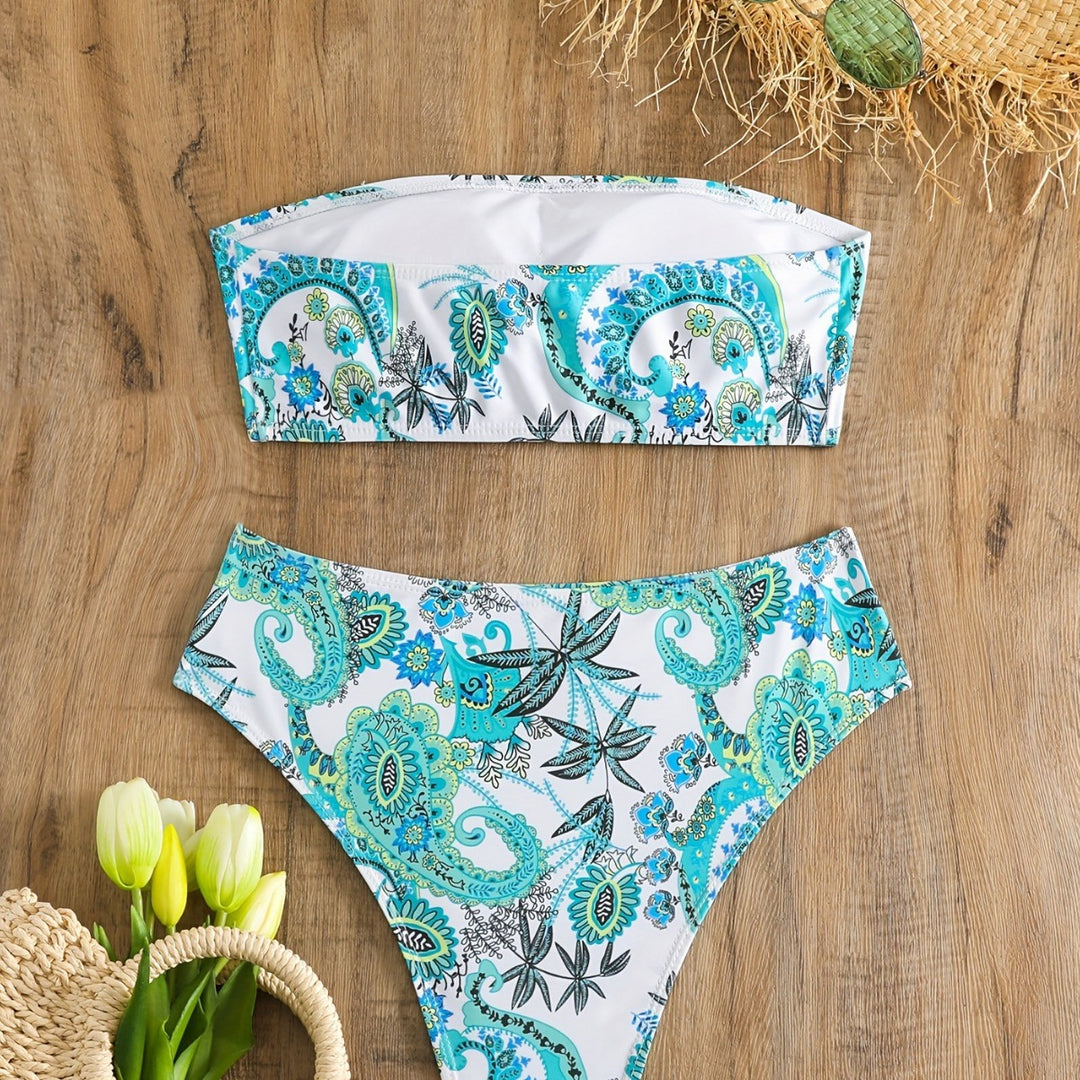 Damen Bandeau-Bikini-Set mit eleganten Muscheldetails R&B