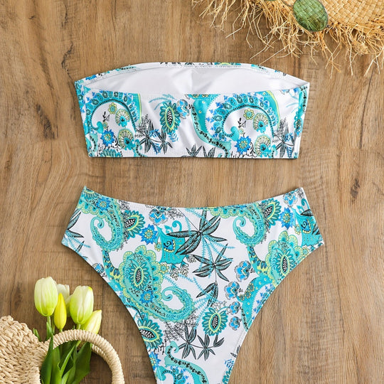 Damen Bandeau-Bikini-Set mit eleganten Muscheldetails R&B