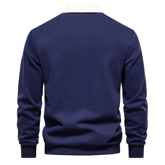 Herren Poloshirt mit kontrastierendem Kragen R&B