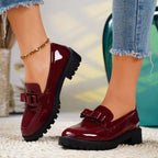 Damen Modische Loafers mit dekorativem Schleifchen R&B