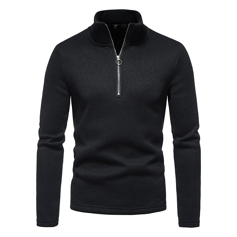 Herren sportlicher Pullover mit hohem Kragen und innovativem Reißverschluss R&B