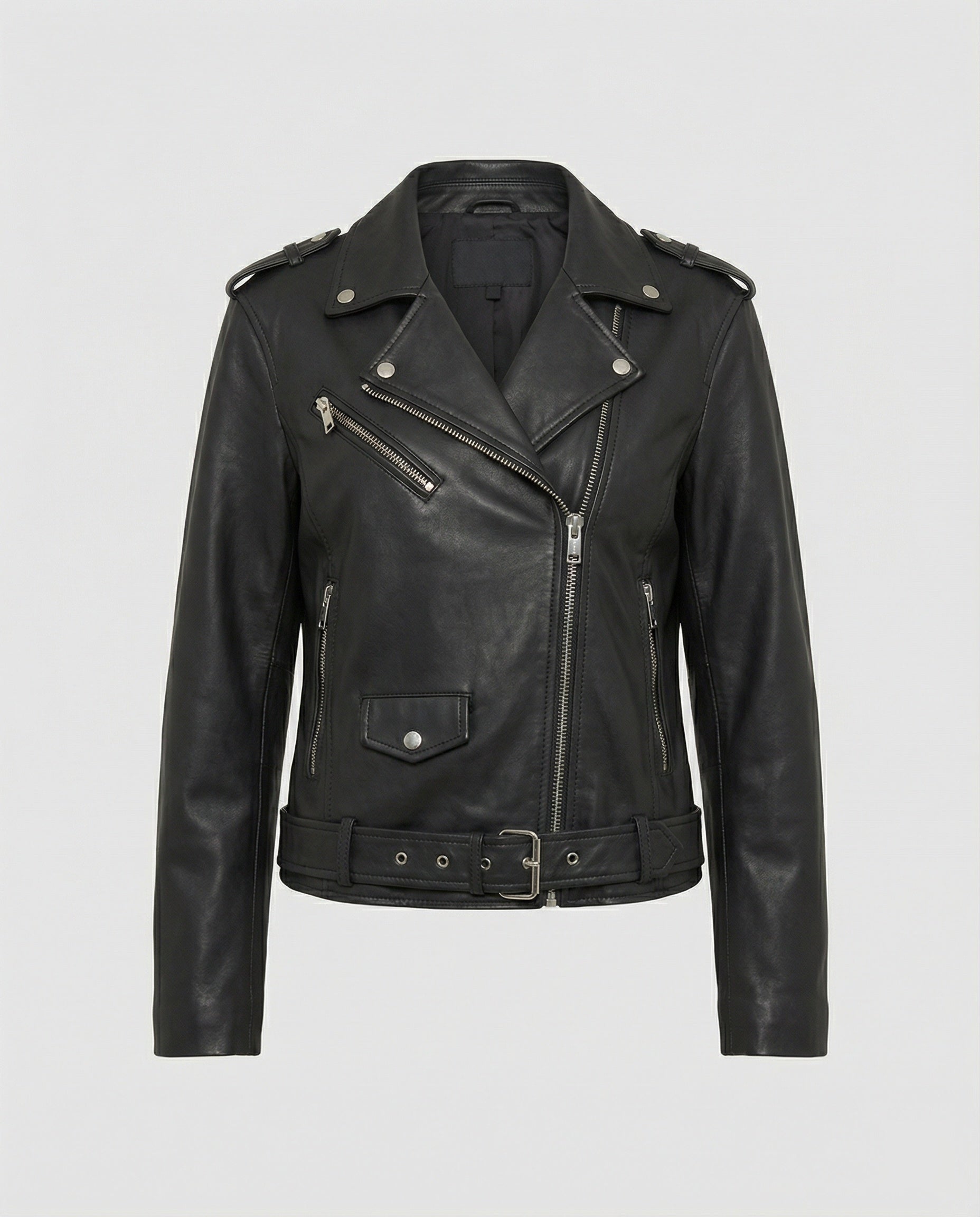 Damen Lockere Kunstleder Bikerjacke