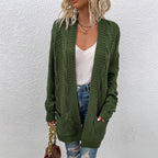 Damen Grober Strickcardigan mit offenem Schnitt und praktischen Taschen R&B