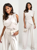 Damen eleganter Jumpsuit mit asymmetrischem Schnitt und hochmodernem Design R&B
