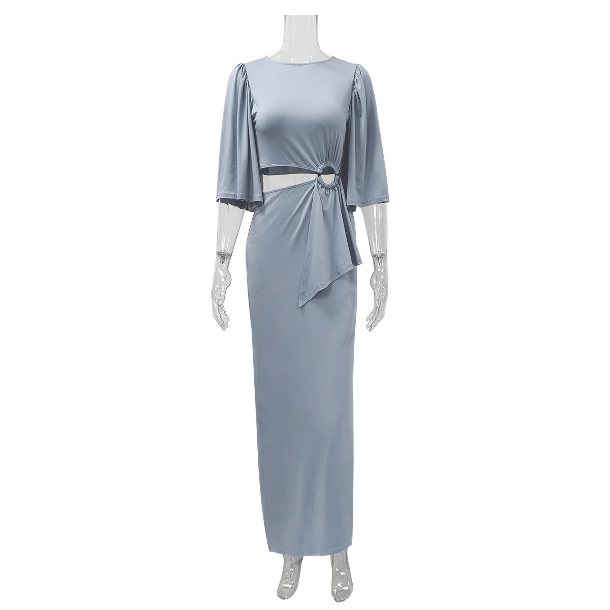 Damen elegantes Maxikleid mit raffiniertem Drapierungsdetail R&B
