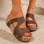 Damen Wedge-Sandalen mit stylischem Riemen und komfortabler Korksohle