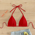 Damen Triangel-Bikinioberteil mit verstellbaren Trägern und elastischem Bund R&B