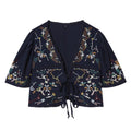 Damen kurze Bluse mit Platz für elegantes Binden R&B
