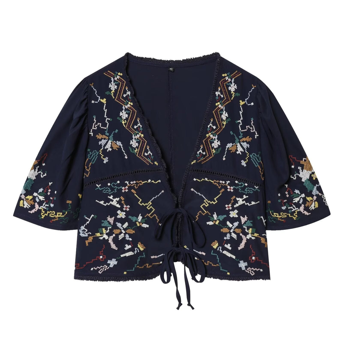 Damen kurze Bluse mit Platz für elegantes Binden R&B