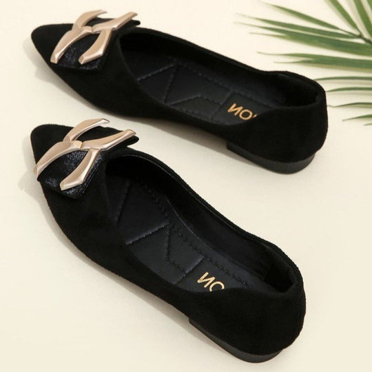 Damen elegante Ballerinas mit modischer Schleifen-Applikation R&B