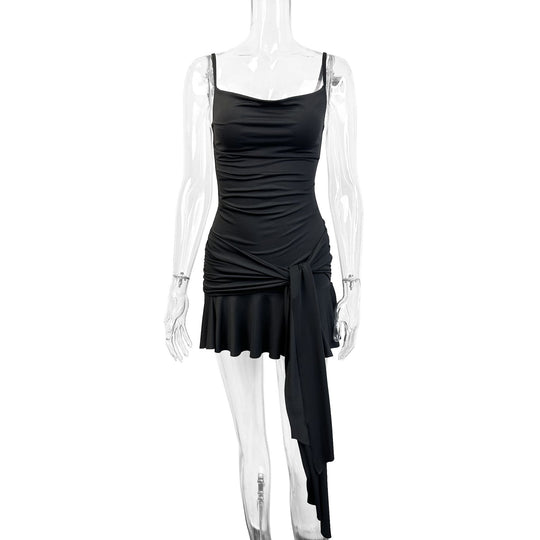 Damen Figurbetontes Wickelkleid mit schmaler Taille und asymmetrischem Saum R&B