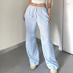 Damen entspannte Baumwoll-Hose mit leichtem Streifenmuster R&B