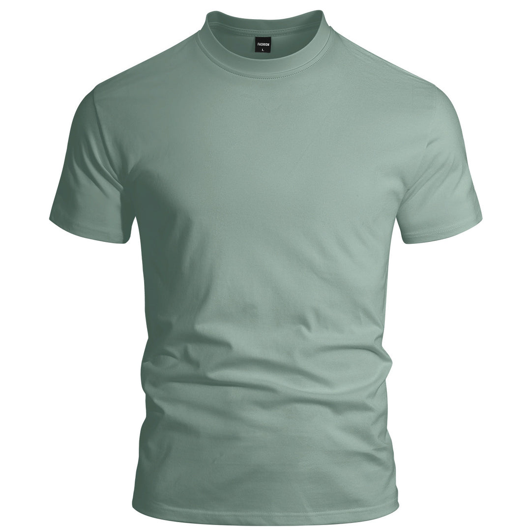 Herren nan eng anliegendes Rundhals-Basicshirt aus Singlejersey mit verstärktem Nackenband R&B