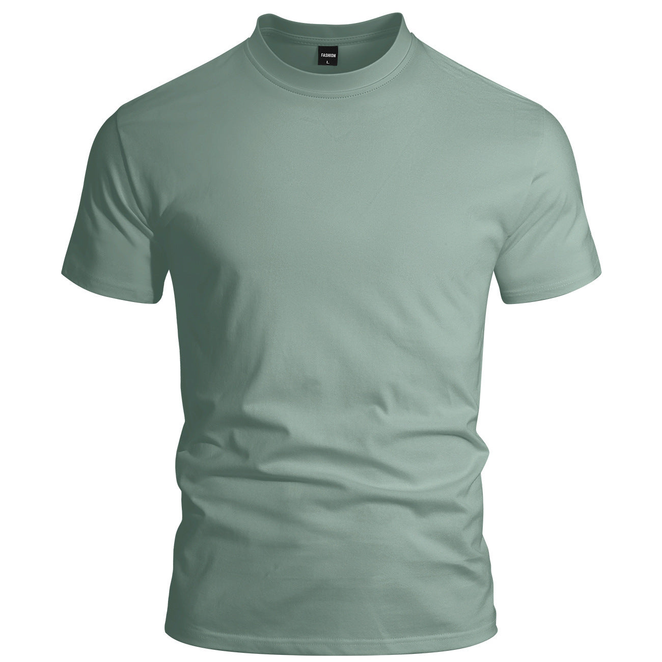 Herren nan eng anliegendes Rundhals-Basicshirt aus Singlejersey mit verstärktem Nackenband R&B