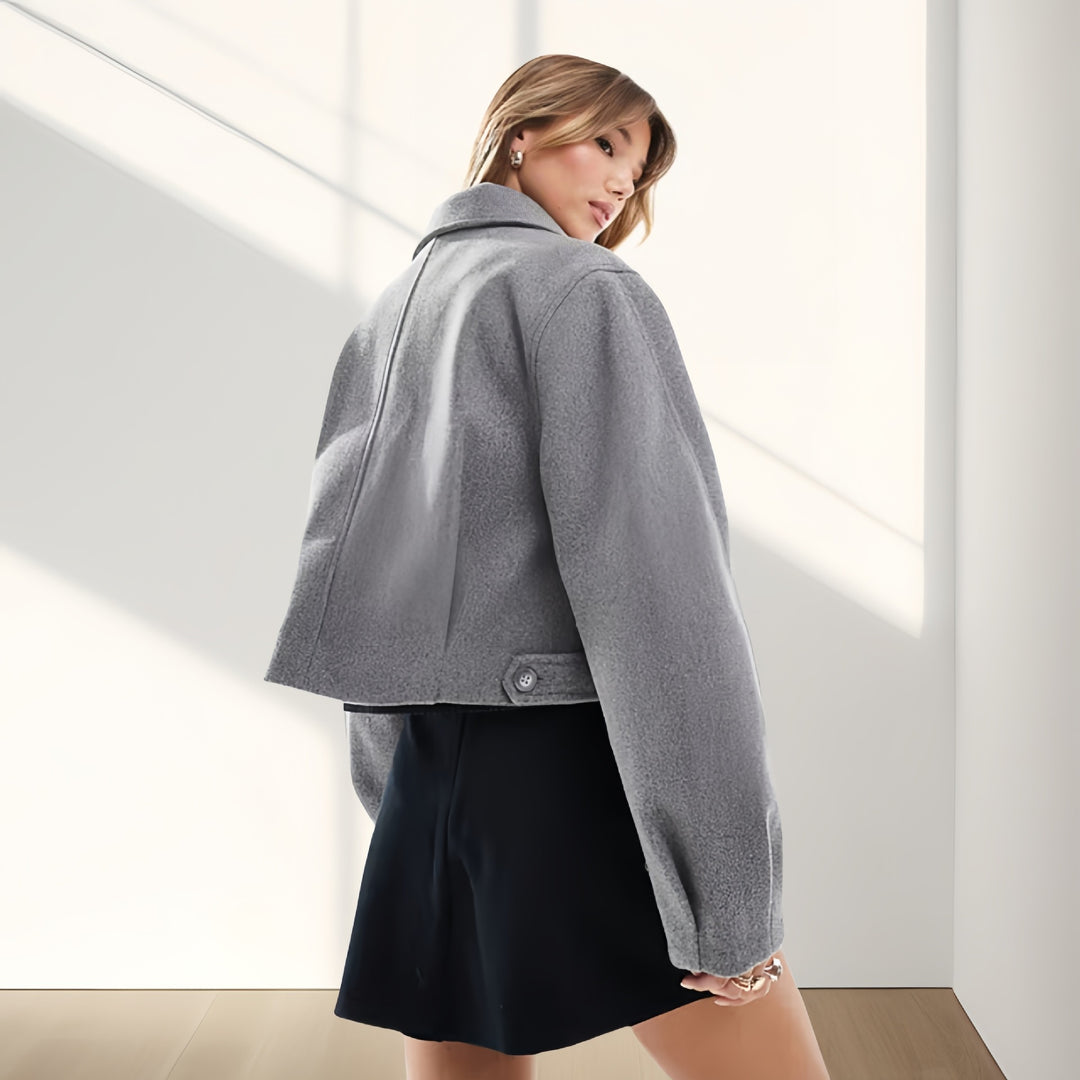 Damen Kurze, kuschelige Jacke aus weichem Wollmix R&B
