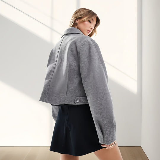 Damen Kurze, kuschelige Jacke aus weichem Wollmix R&B