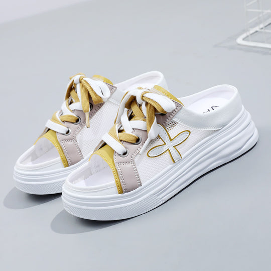 Damen Sommer Sneaker mit offenen Zehen und bequemer Sohle R&B
