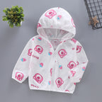 Unisex nan leichte Kapuzenjacke für Kleinkinder mit süßem Tierprint und Reißverschluss  R&B