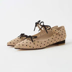 Damen Ballerinas mit eleganter Punktstruktur und dekorativem Schleifenakzent R&B
