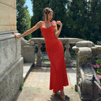 Damen Elegantes Maxikleid mit tiefem V-Ausschnitt und taillierter Silhouette R&B