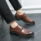 Damen Elegante Schnürschuhe mit hochwertigem Leder und rutschfester Sohle R&B