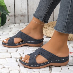 Damen Komfortable Riemchen-Sandalen mit atmungsaktiver Oberflächenstruktur R&B