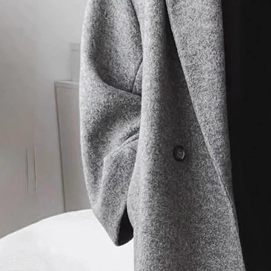 Damen Wollmantel mit strukturiertem Design und oversized Schnitt R&B
