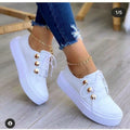 Damen Sportliche Sneakers mit modischen Zierknöpfen R&B