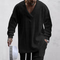 Herren nan oversized Kabelstrick V-Ausschnitt Pullover mit Relaxhose Set R&B