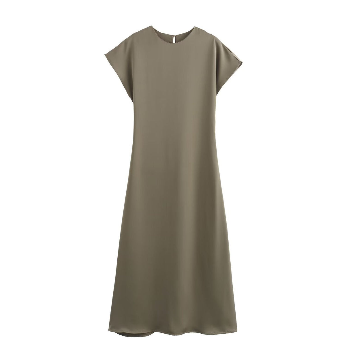 Damen elegantes Maxikleid mit fließendem Schnitt und modernem V-Ausschnitt R&B