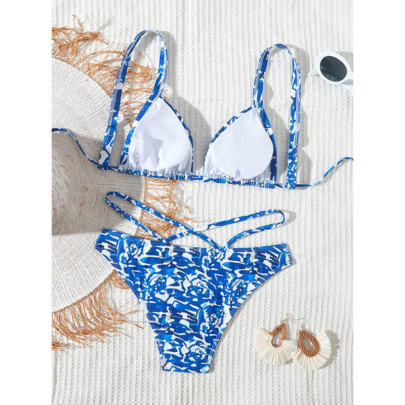 Damen Triangel-Bikini mit modischem Bindedetail R&B