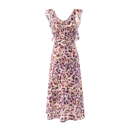 Damen Maxikleid mit elegantem Rüschensaum und floralem Muster R&B