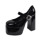 Damen Plattform Pumps mit eleganter Schnalle R&B