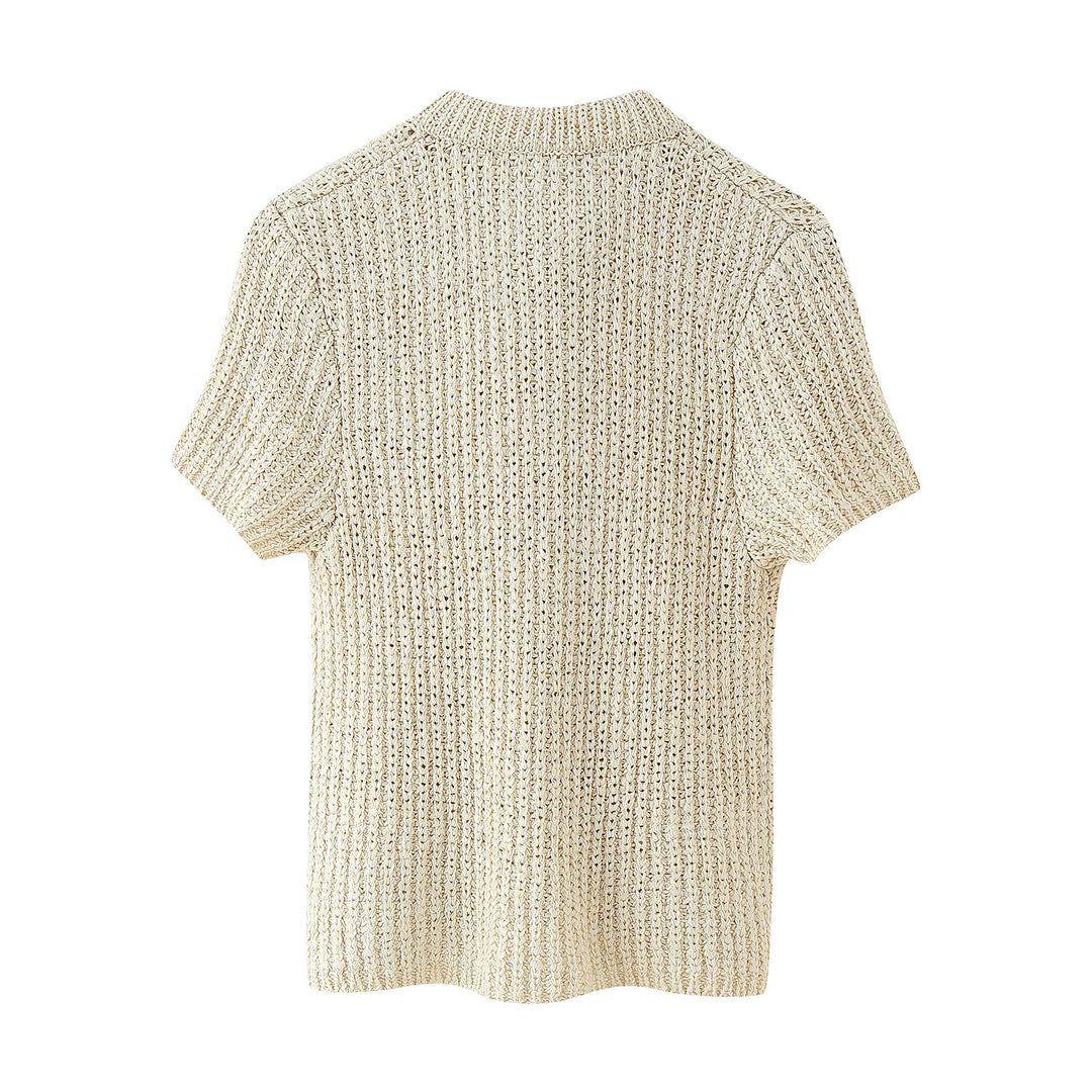Damen Strickjacke mit dekorativem Schleifenkragen und eleganter Struktur R&B