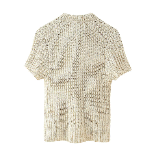 Damen Strickjacke mit dekorativem Schleifenkragen und eleganter Struktur R&B