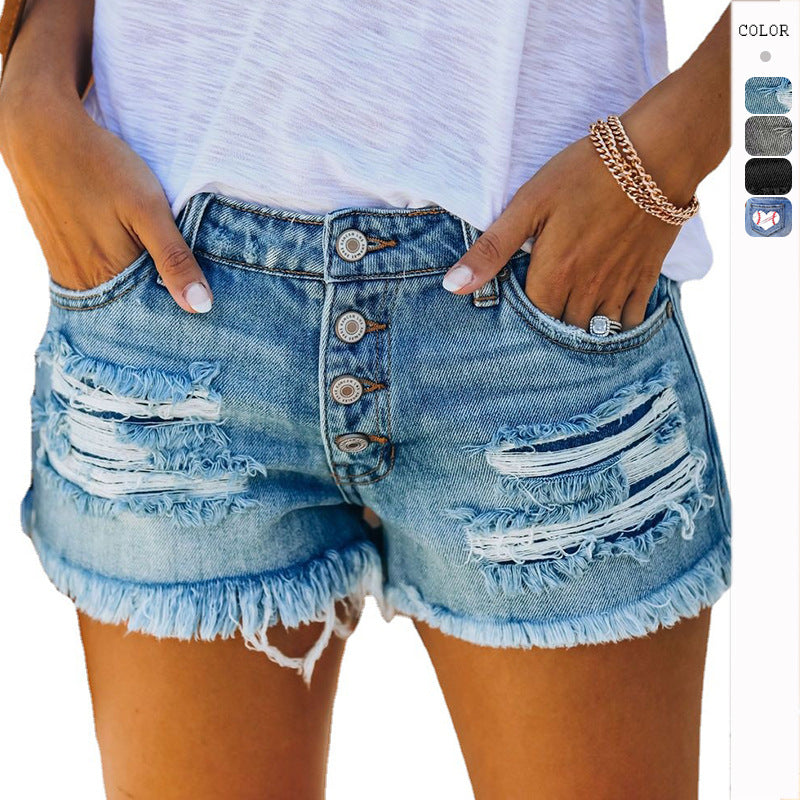 Damen Shorts im Destroyed-Design R&B