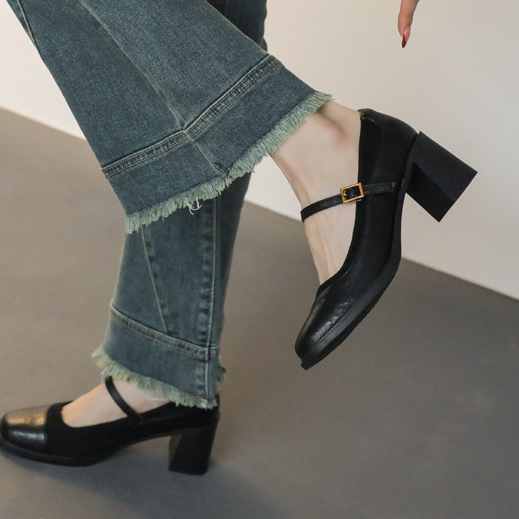 Damen Elegante Mary Jane Schuhe mit Blockabsatz und stilvollem Riemchen R&B