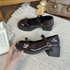 Damen Plateau Lacklederschuhe R&B