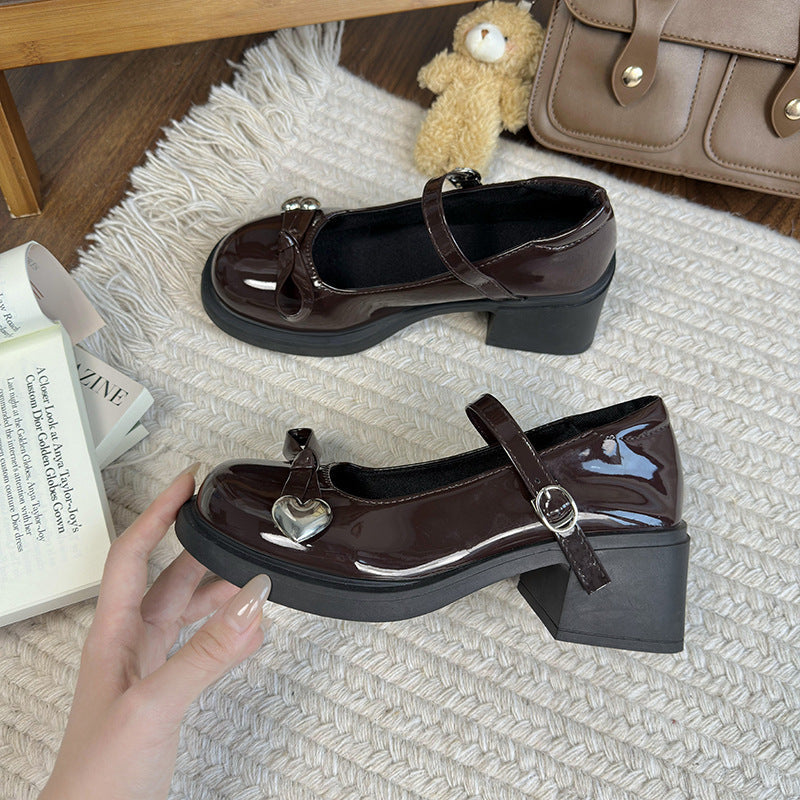 Damen Plateau Lacklederschuhe R&B