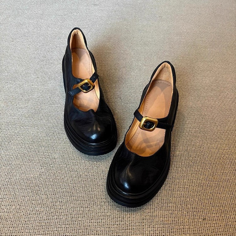 Damen elegante Ballerina-Pumps mit verstellbarem Riemchen und stabiler Absatzhöhe R&B