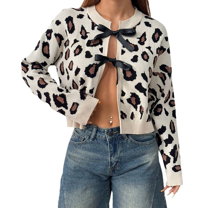 Damen Trendiger Cardigan mit verspielten Schleifen R&B