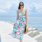 Damen Strandlaid mit floralem Design und tiefem V-Ausschnitt R&B