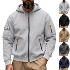 Herren nan funktionale Kapuzen-Sweatjacke mit durchgehendem Reißverschluss und Armtasche R&B