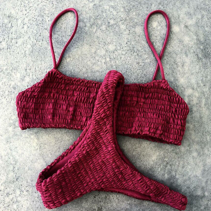 Damen Badeanzug-Set mit gerafftem Design R&B