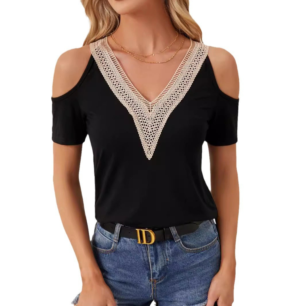 Damen Spitzen-Design Oberteil R&B