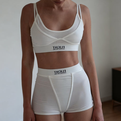 Damen Sportliches Unterwäsche-Set mit modischem Crop-Top und bequemen Shorts R&B