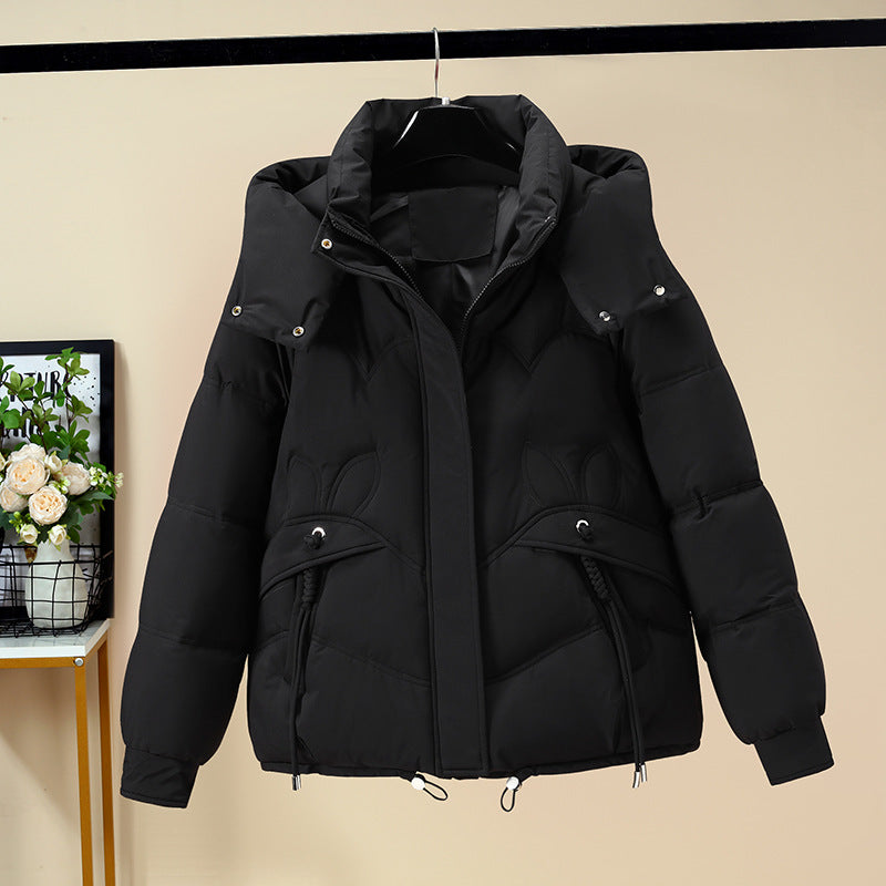 Damen Modische Pufferjacke mit abnehmbarer Kapuze und seitlichen Eingrifftaschen R&B