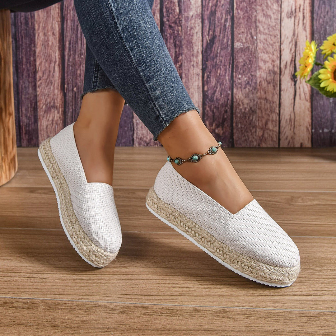 Damen Espadrilles mit flexiblem Kork-Sohle und trendiger Webstruktur R&B
